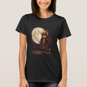 Camiseta Samurai Cat Graphic, Warrior, Vintage Art Japonês