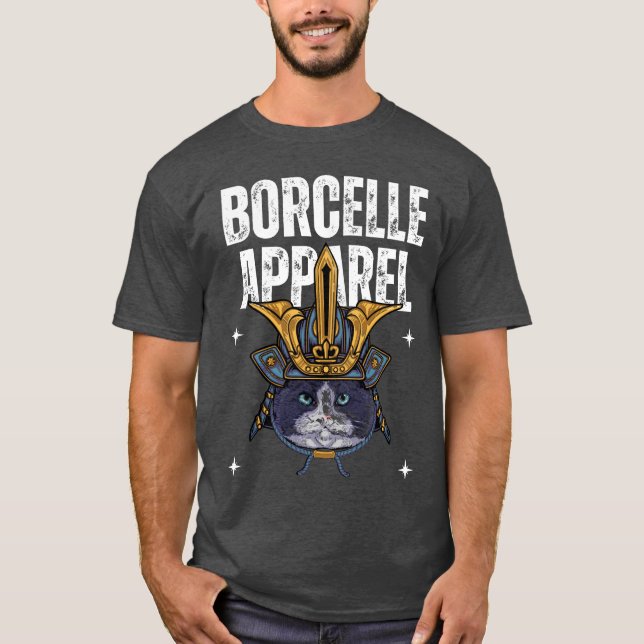 Camiseta Samurai Cat T-Shirt - Design do guerreiro (Frente)