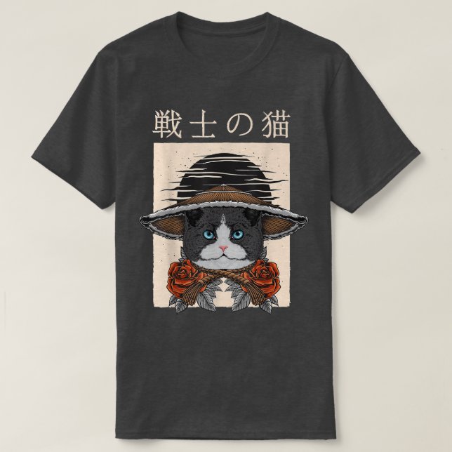 Camiseta Samurai Cat Warrior T-Shirt (2) (Frente do Design)