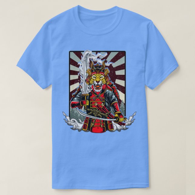 Camiseta Samurai Cheetah Warrior Japão (Frente do Design)