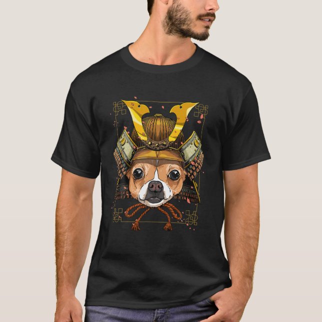 Camiseta Samurai Chihuahua Dog Warrior Samurai Lovers Gift (Frente)