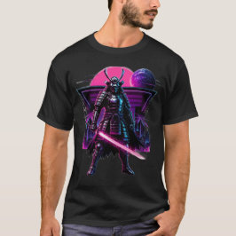 Camiseta Samurai Ciber Neon Vapore Onda Guerreiro Arte