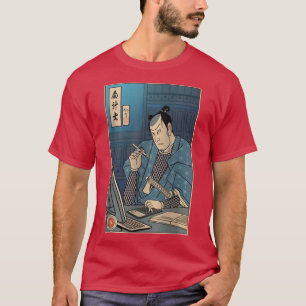 Camiseta Samurai Contabilista Ukiyoe Samurai Japão
