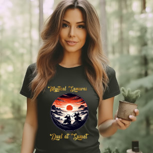 Camiseta Samurai Duel místico em T-Shirt sunset