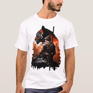 Camiseta Samurai e o tigre - A união perfeita entre