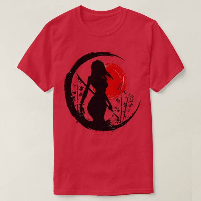 Camiseta Samurai Female Silhouette (Frente do Design)