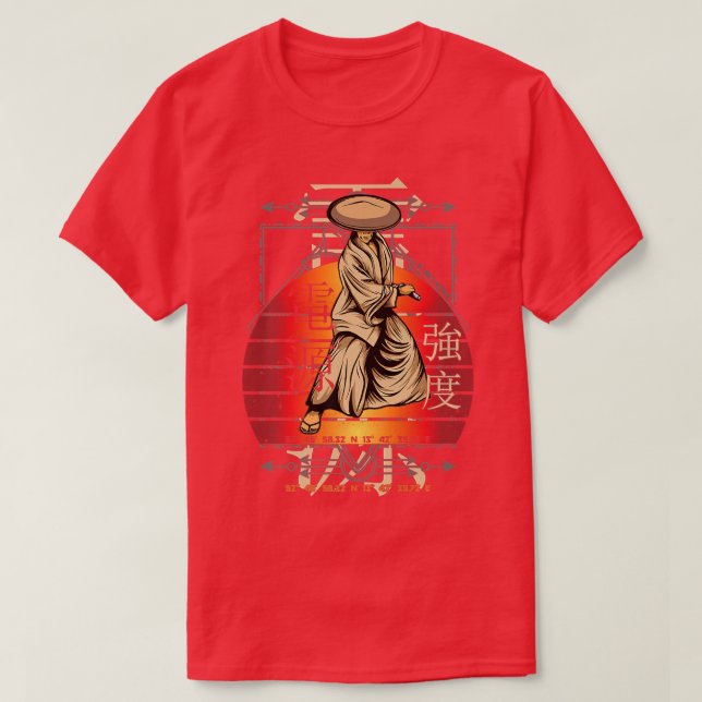 Camiseta Samurai Figurine Fortalecimento Poder Paz Vintage  (Frente do Design)