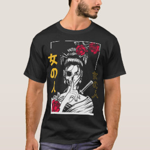 Camiseta Samurai Floral Warrior Geisha Woman Toky