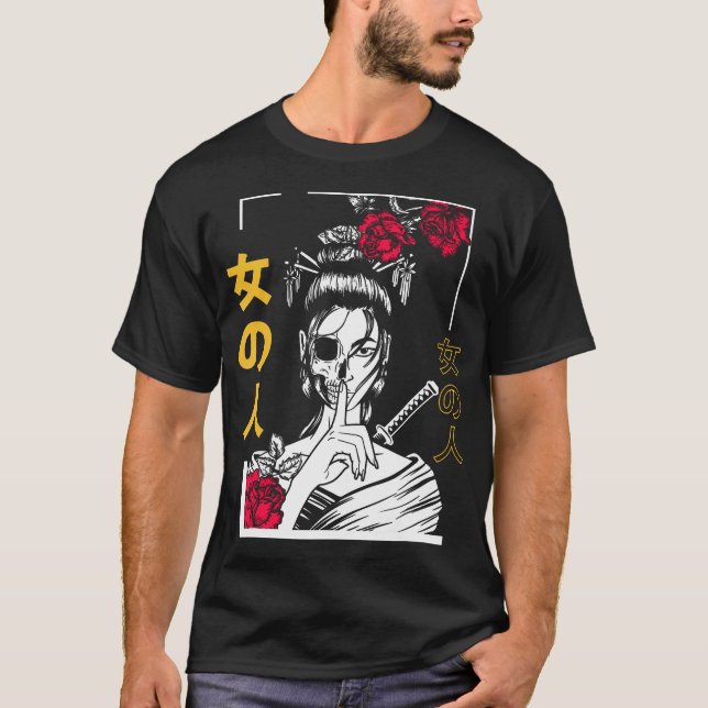 Camiseta Samurai Floral Warrior Geisha Woman Toky (Frente)