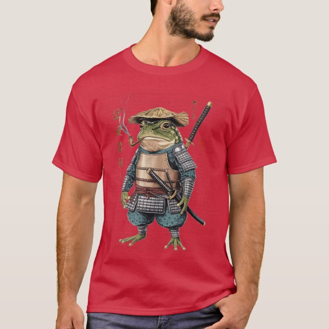 Camiseta Samurai Frog Ninja Aesthetic Japanese Katanaokyo g (Frente)