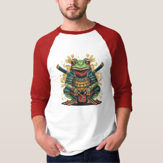 Camiseta Samurai frog warrior Basic 3/4 Sleeve Raglan Shirt