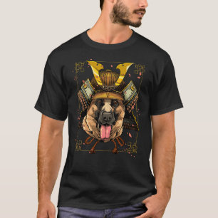 Camiseta Samurai German shepherd do guerreiro do cão Samura