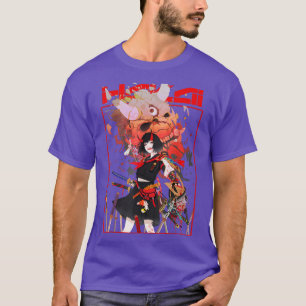 Camiseta Samurai Girl Aestética Japonesa Warrion Demon