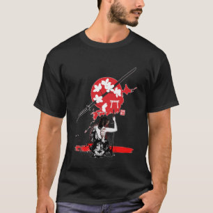 Camiseta Samurai Girl warrior bushido code swordsm japonês