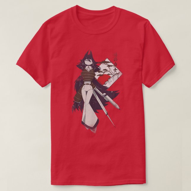 Camiseta Samurai Girl Warrior Ukiyo Fpe Fundamental Paper E (Frente do Design)