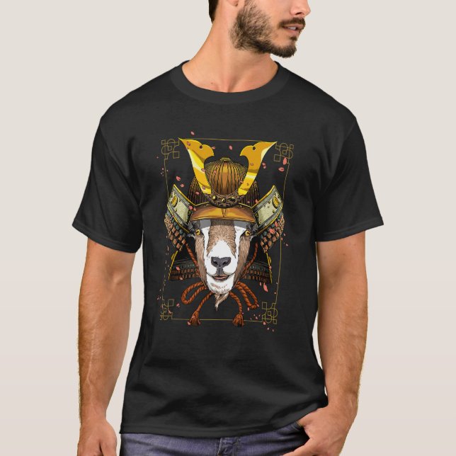 Camiseta Samurai Goat Farmer Japonês Guerreiro Bushido Japã (Frente)