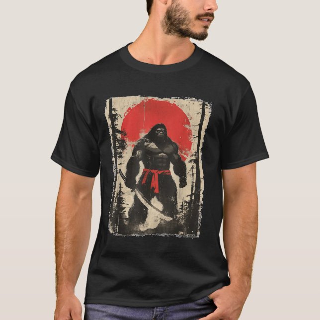 Camiseta Samurai Gorilla Warrior Epic Japan Bushido Art (Frente)