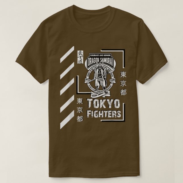 Camiseta Samurai guerreiro do Japão Vestuário do estilo Tóq (Frente do Design)