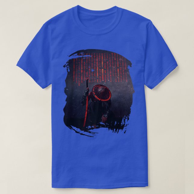 Camiseta Samurai, Guerreiro Japonês com Espada Esculpida (Frente do Design)