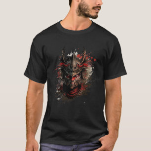 Camiseta Samurai Helmet Warrior Bushido Oni Mask Japonês C