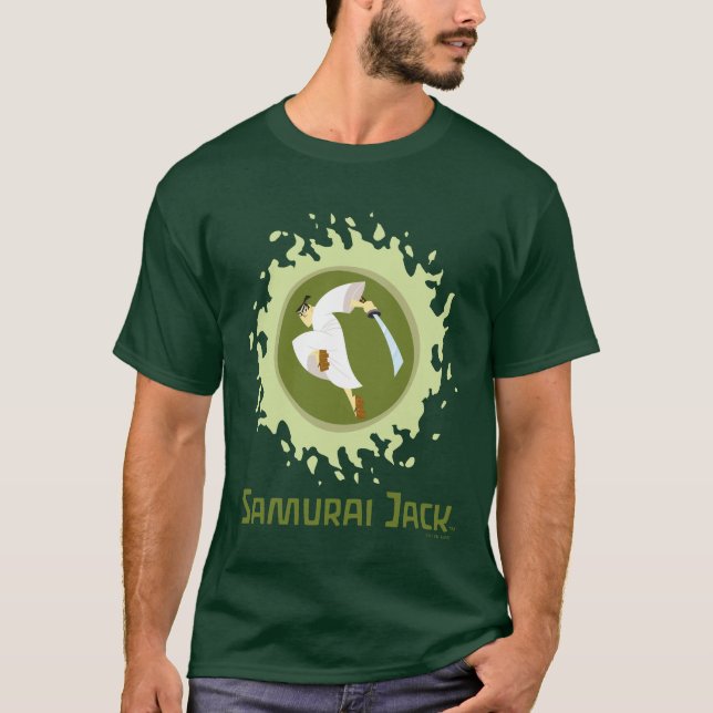 Camiseta Samurai Jack Pulando Gráfico (Frente)