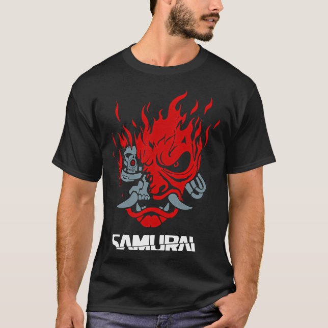 Camiseta Samurai Japanese Gaming 2077 Art Game Style retro  (Frente)