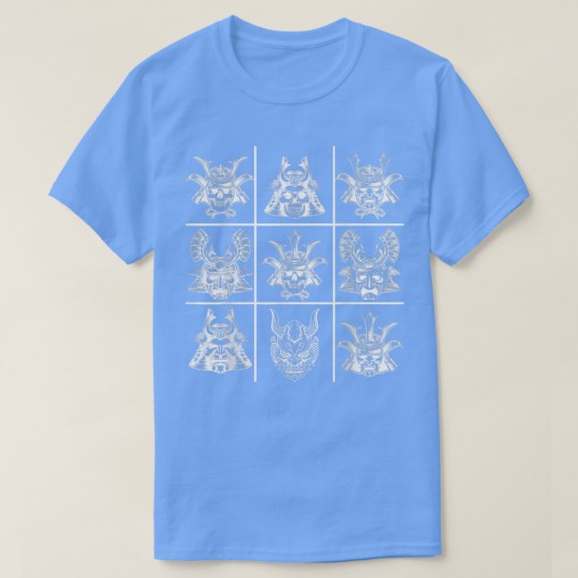 Camiseta Samurai Japanese Oni Masks Tic Tac Toe  (Frente do Design)