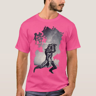 Camiseta Samurai Japonês Bushido Warrior, Katana Sword Ret