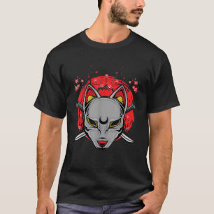 Camiseta Samurai japonês Cat Ninja Sinobi Espadas Katana Ke