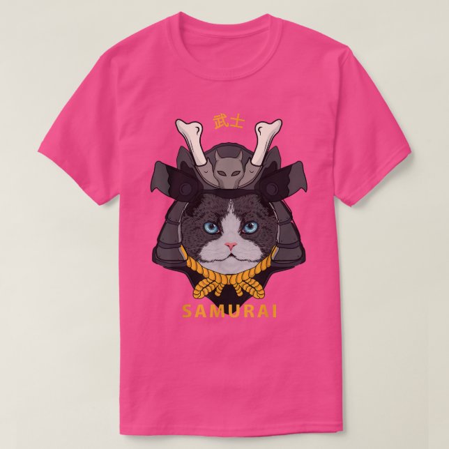 Camiseta Samurai Japonês Cat T-Shirt Copy (Frente do Design)