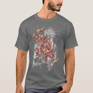 Camiseta Samurai Japonês e Caracteres I Japonês Girl I