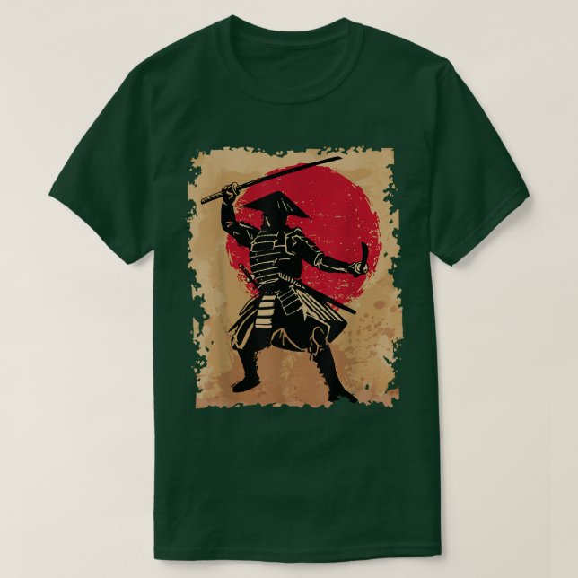 Camiseta Samurai Japonês Em Hat Bushido Ascensão Sun Japão  (Frente do Design)