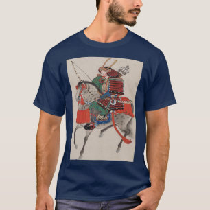Camiseta Samurai japonês em Horseback