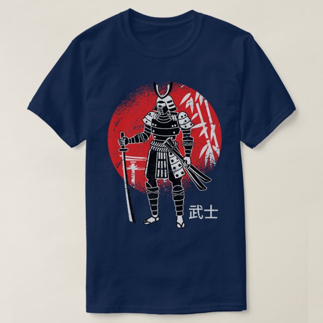 Camiseta Samurai japonês espada de caça à espada (Frente do Design)