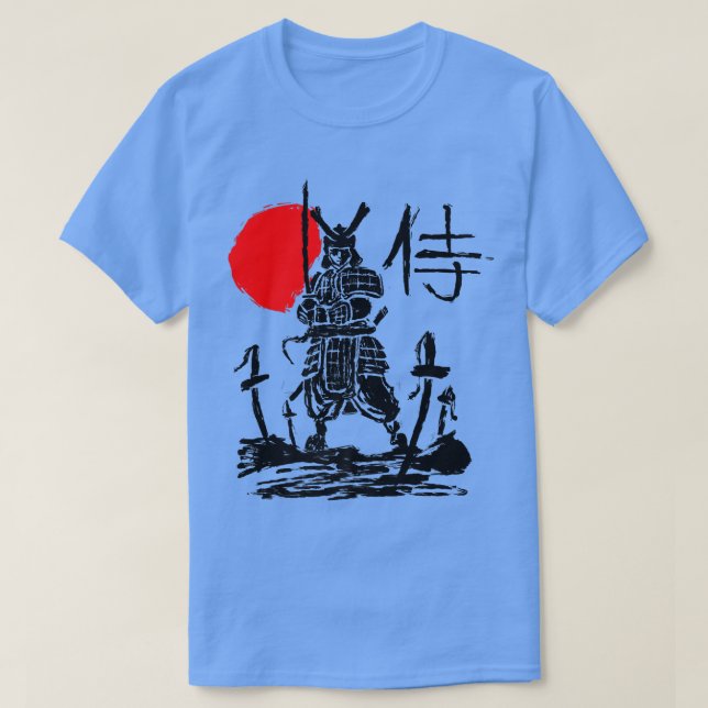 Camiseta Samurai japonês - Guerreiro da Espada Mínima Abstr (Frente do Design)