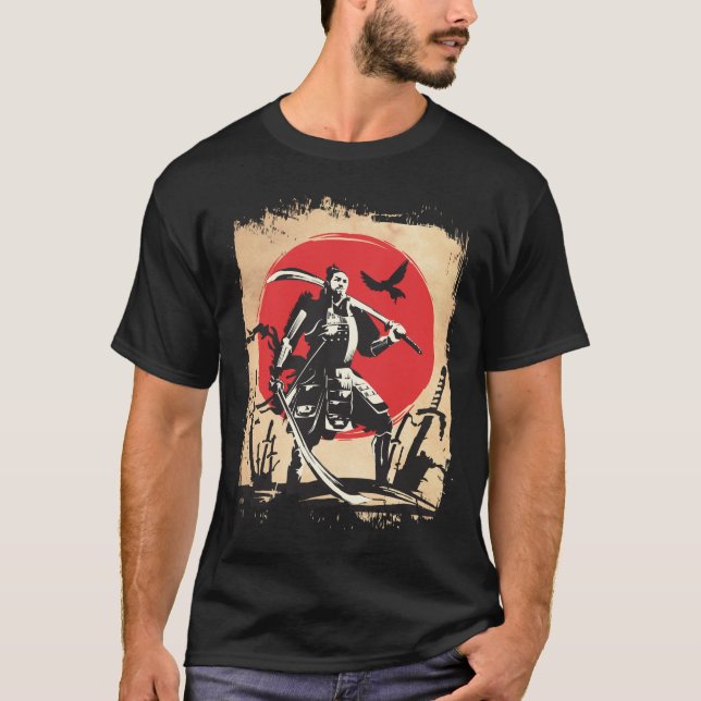 Camiseta Samurai Japonês Guerreiro Japonês Espadarte Herói (Frente)