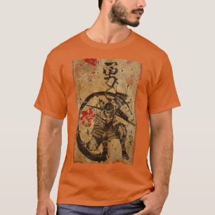 Camiseta Samurai Japonês Impressão de Arte Retroativa Bushi