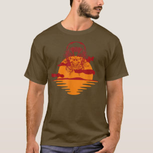 Camiseta Samurai Japonês Oni Mask Overlook Sunset ou Su