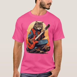 Camiseta Samurai Japonês Tocando Violão Elétrico