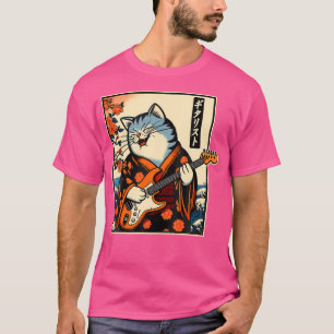 Camiseta Samurai Japonês Tocando Violão Elétrico