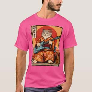 Camiseta Samurai Japonês Tocando Violão Elétrico