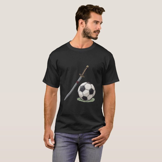 Camiseta Samurai Katana and Soccer Ball - Japan (Frente Completa)