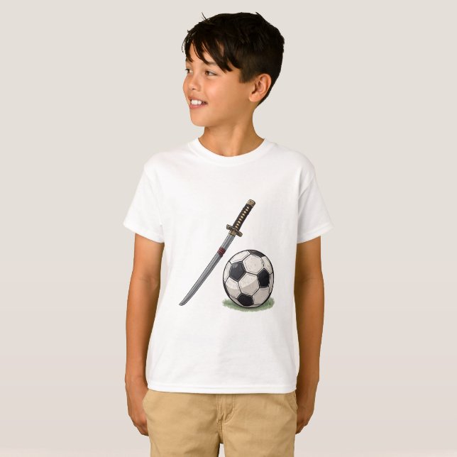 Camiseta Samurai Katana and Soccer Ball - Japan (Frente Completa)