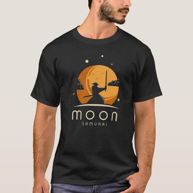 Camiseta Samurai luta à noite de lua (Frente)