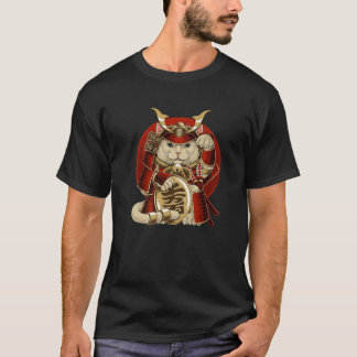 Camiseta Samurai Maneki Neko Cat Bushido