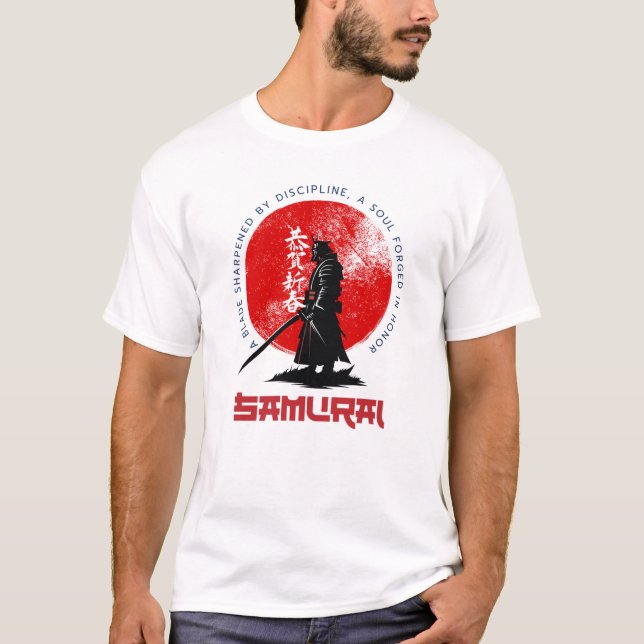 Camiseta Samurai – Minimalist Warrior Tee with Cultural Pow (Frente)