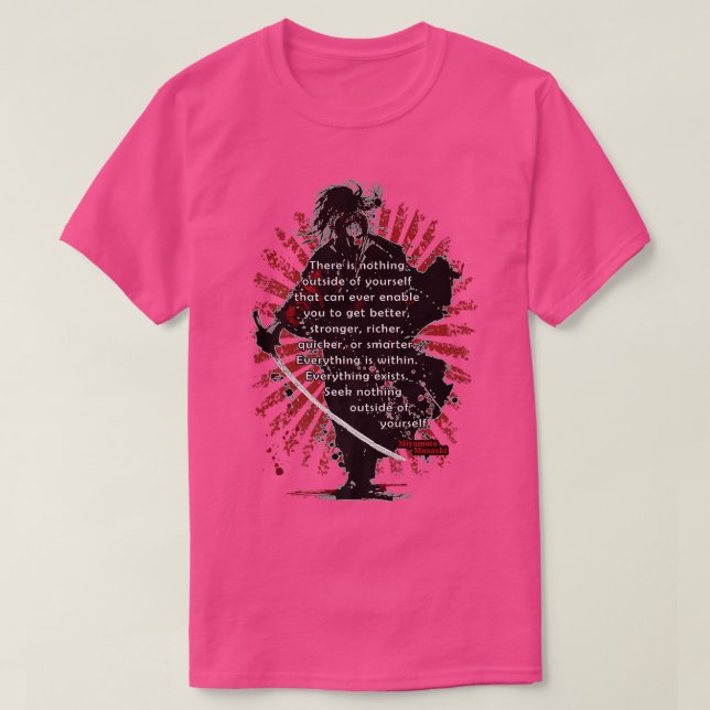 Camiseta Samurai  Miyamoto Musashi, Wisdom  (2) (Frente do Design)