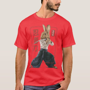 Camiseta Samurai Ninja Bunny Rabbit Kawaii Tattoo 