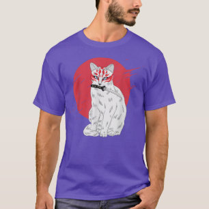 Camiseta Samurai Ninja Cat Kawaii Tattoo Graphic