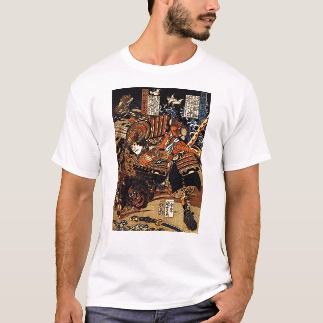 Camiseta Samurai no combate, cerca de 1800's (Frente)